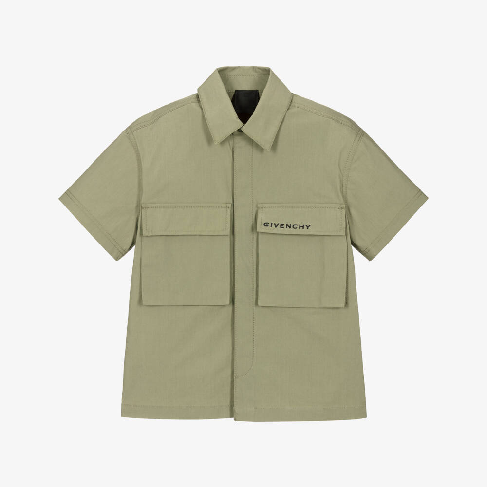 Givenchy-Boys Relaxed Fit Green Cotton Top | Childrensalon Outlet