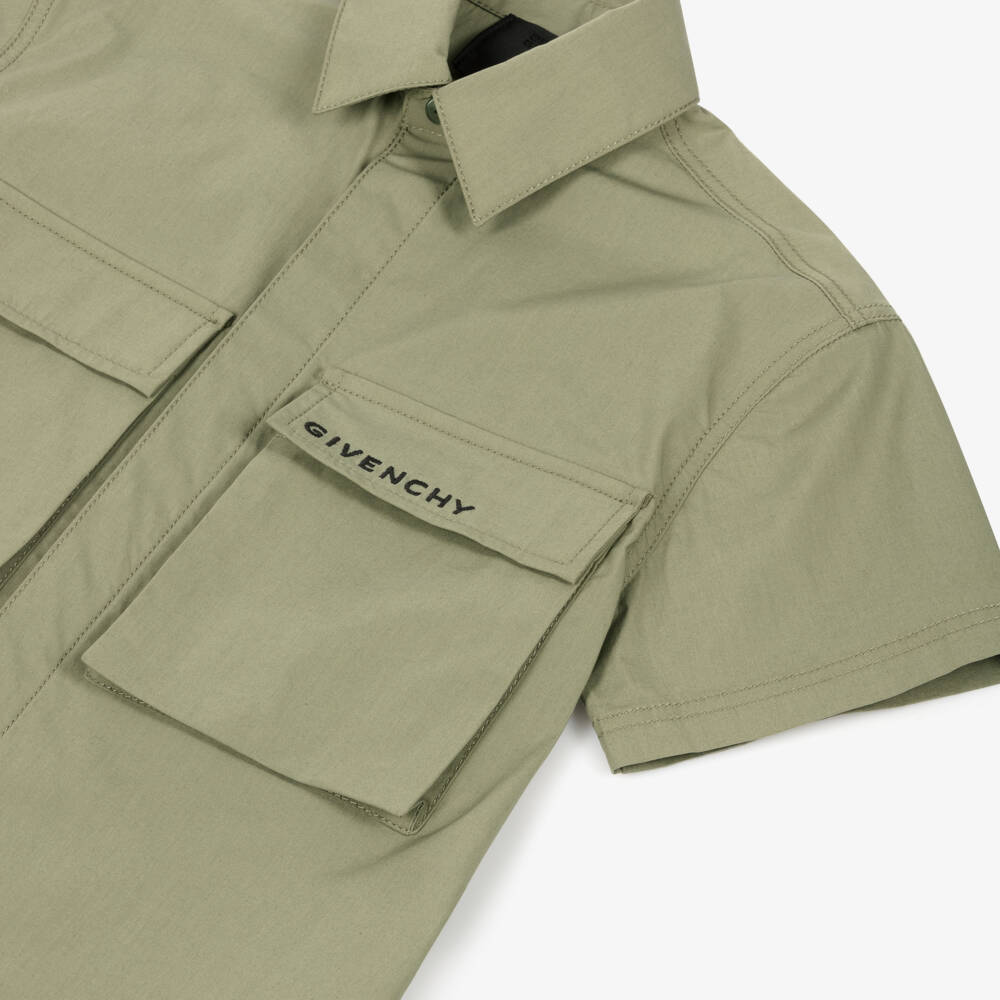 Givenchy-Boys Relaxed Fit Green Cotton Top | Childrensalon Outlet