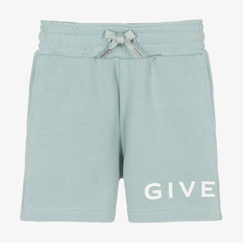 Givenchy - Boys Sage Green Cotton Shorts | Childrensalon