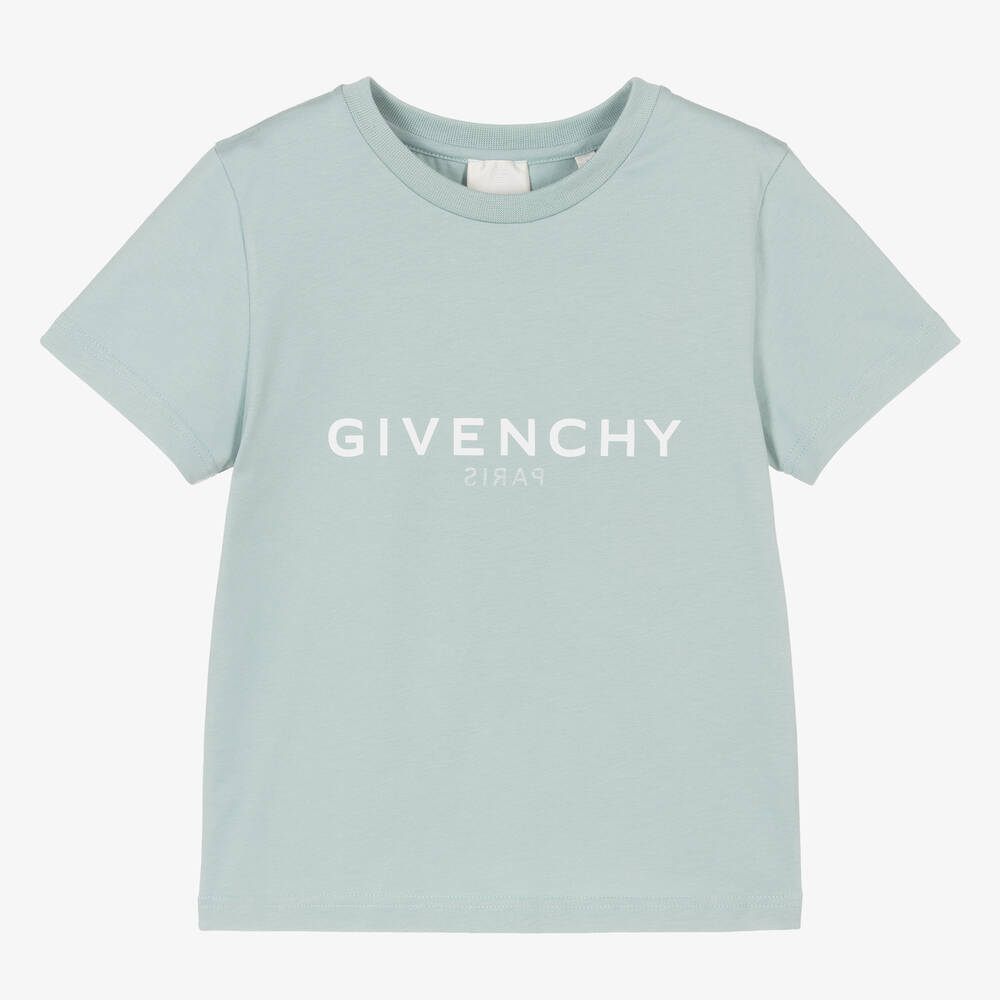 Givenchy - T-shirt vert sauge en coton pour garçon | Childrensalon