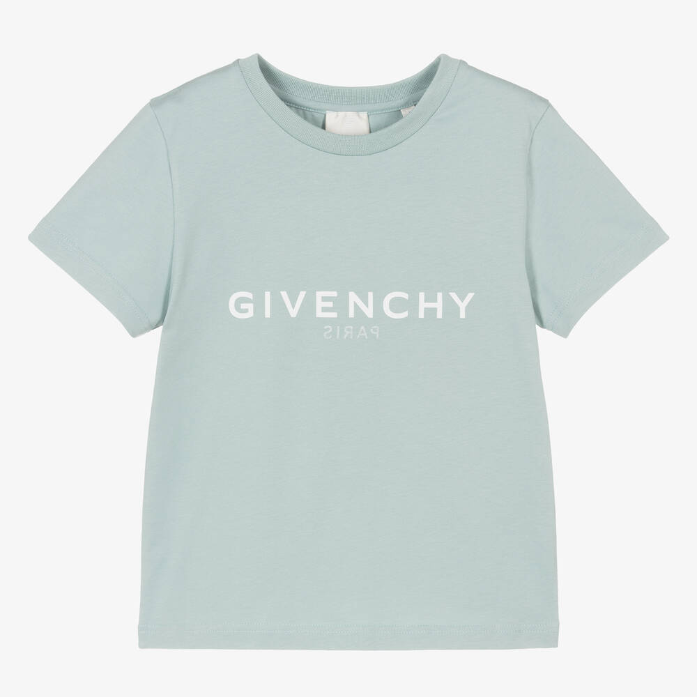 Givenchy Boys Sage Green Cotton T Shirt Childrensalon Outlet