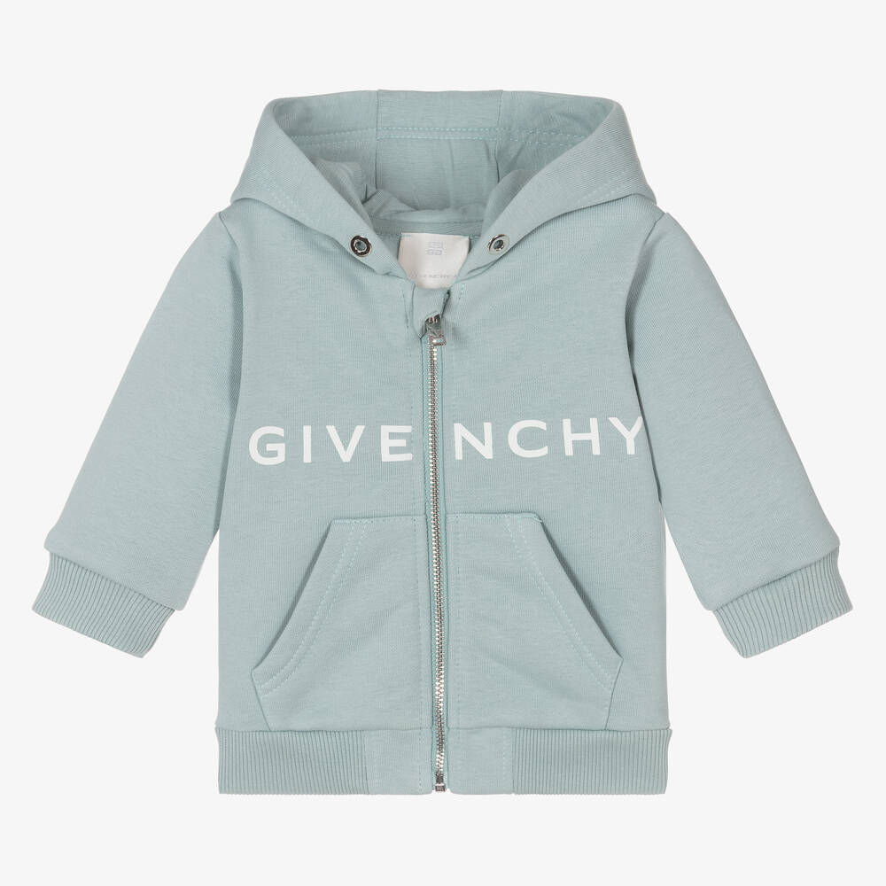 Givenchy - Salbeigrüne Baumwoll-Kapuzenjacke | Childrensalon