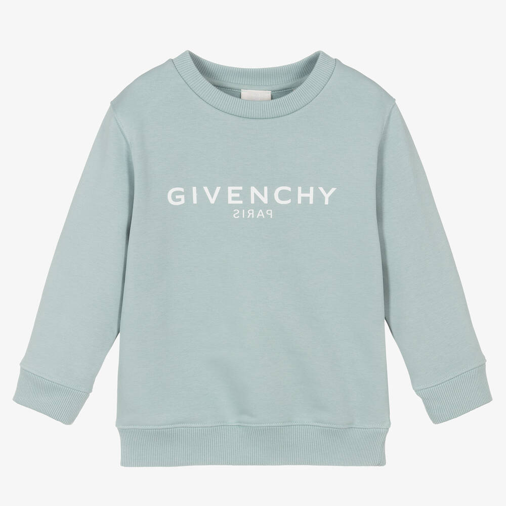 Givenchy - سويتشيرت قطن جيرسي لون أخضر للأولاد | Childrensalon