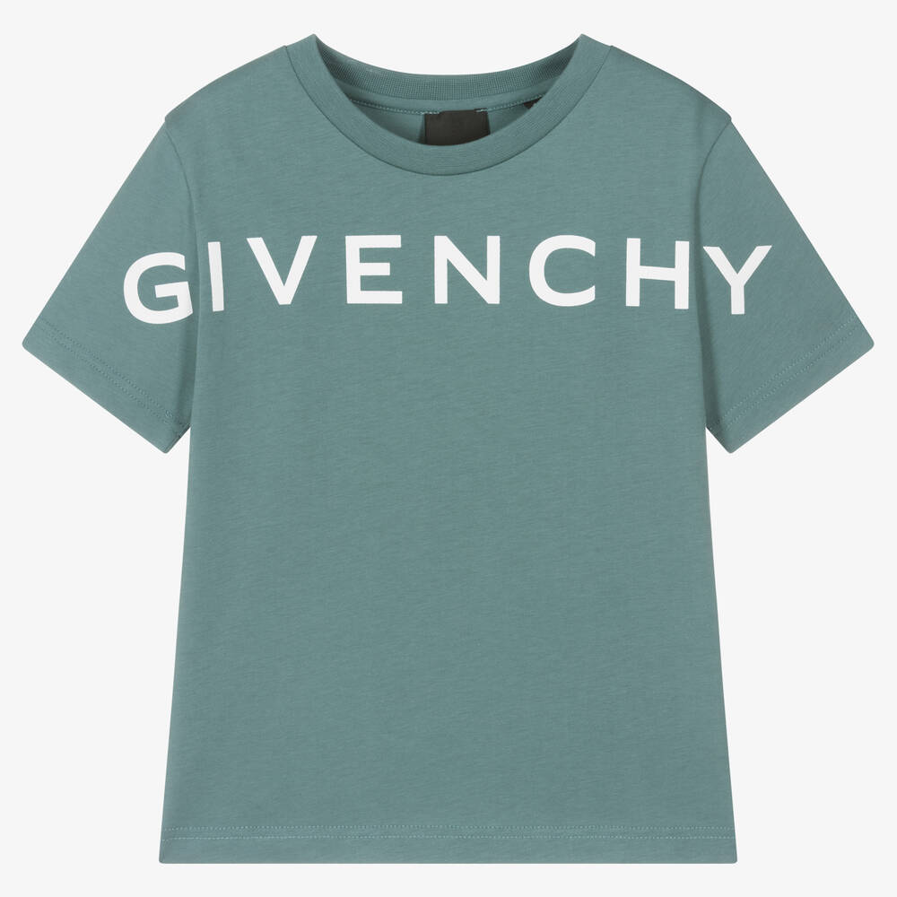 Givenchy - Boys Sea Green Cotton T-Shirt | Childrensalon