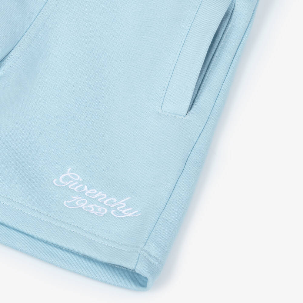 Givenchy-Boys Sky Blue Jersey Comfort Shorts | Childrensalon Outlet