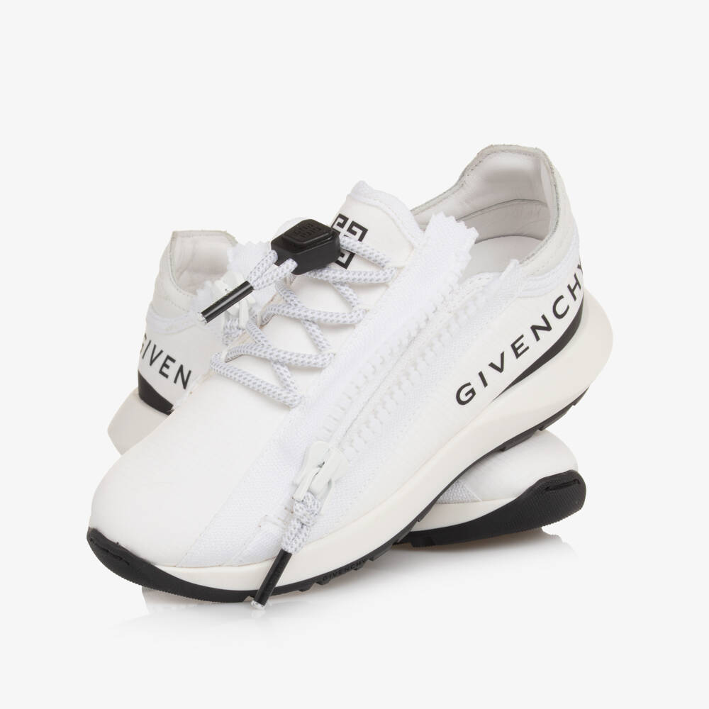 Givenchy-Boys Sleek White Zip Sneakers | Childrensalon Outlet