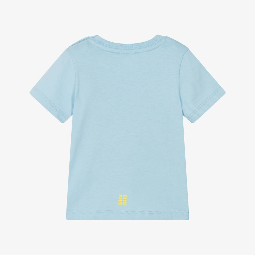 Givenchy-Boys Soft Blue Logo Tee | Childrensalon Outlet