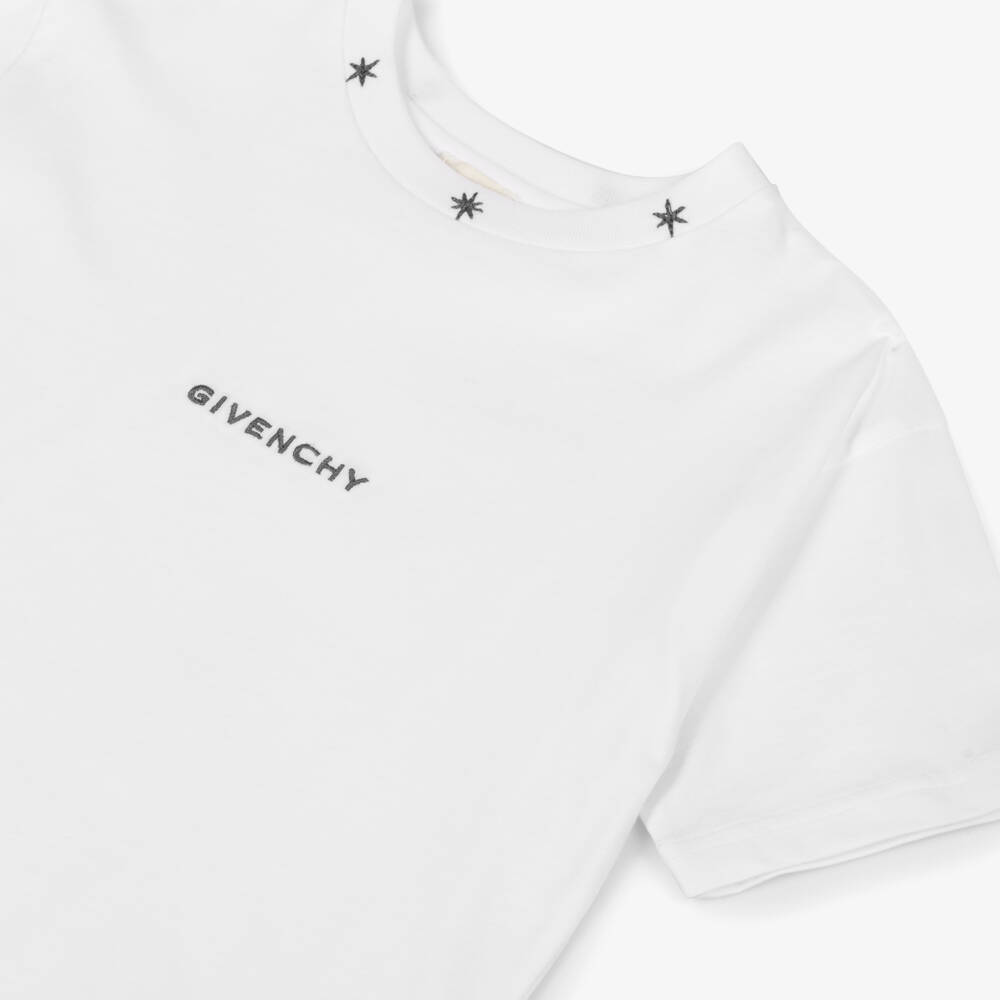 Givenchy-Boys Soft White Star Tee | Childrensalon Outlet