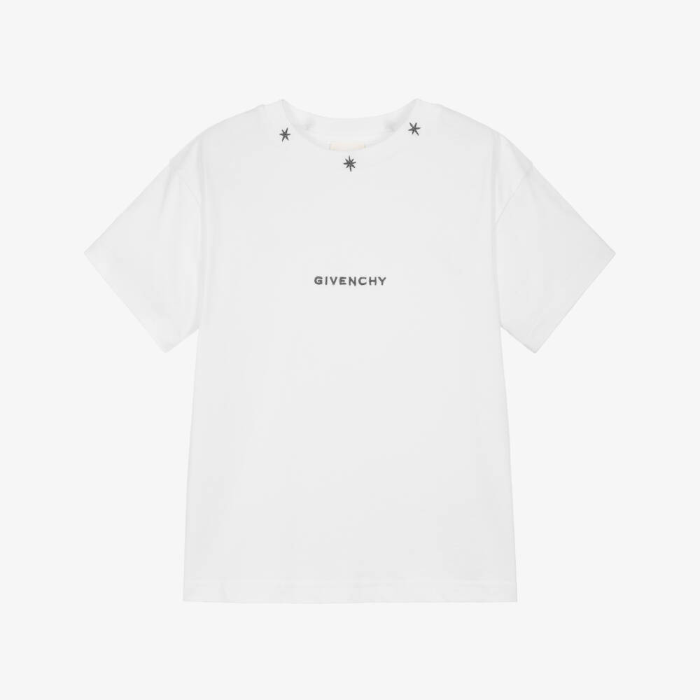 Givenchy-Boys Soft White Star Tee | Childrensalon Outlet