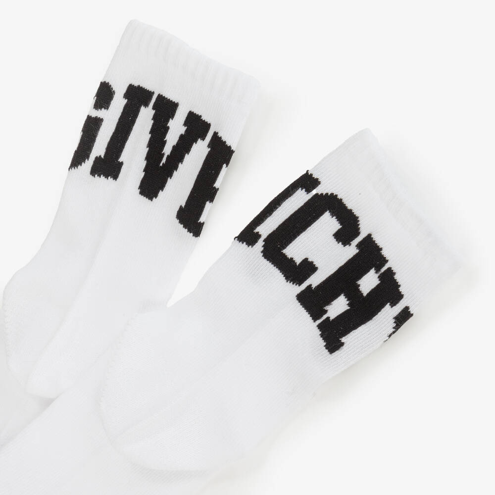 Givenchy-Boys Varsity Emblem Ivory Socks | Childrensalon Outlet
