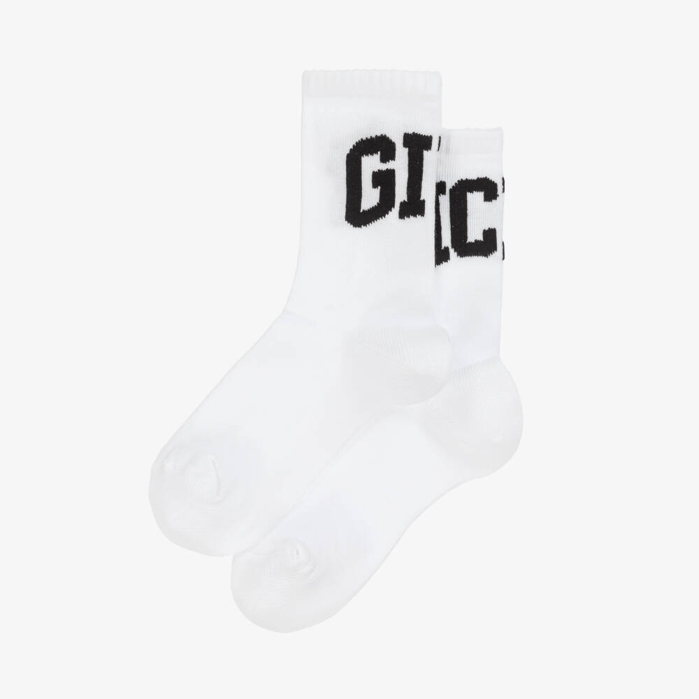 Givenchy-Boys Varsity Emblem Ivory Socks | Childrensalon Outlet