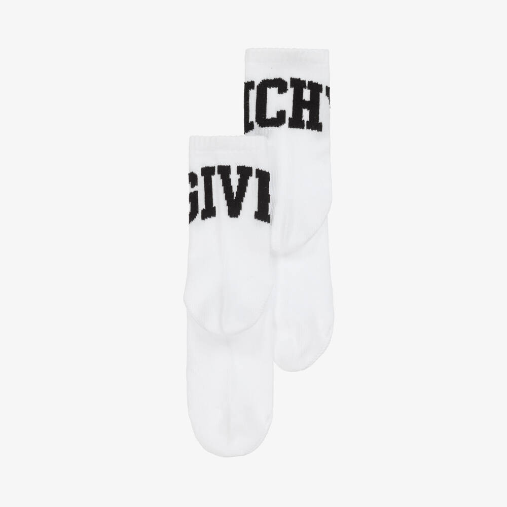 Givenchy-Boys Varsity Emblem Ivory Socks | Childrensalon Outlet