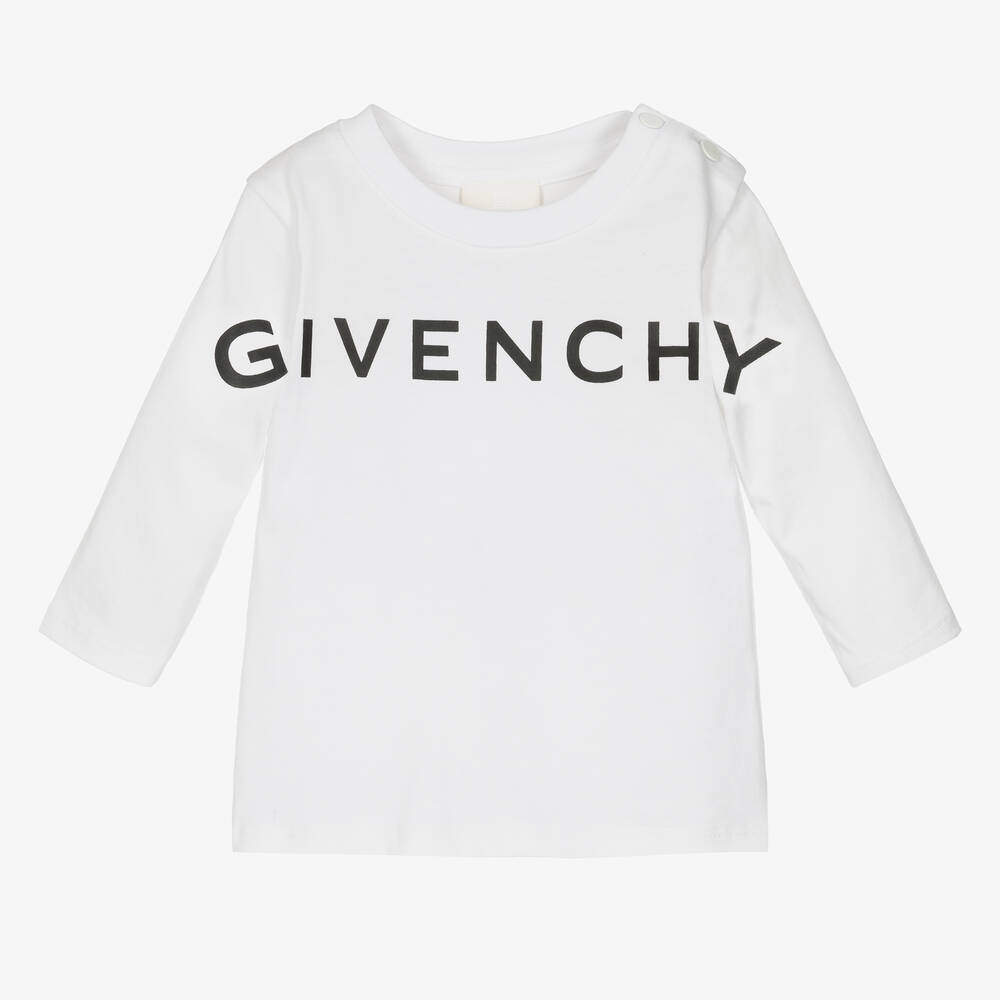 Givenchy - Haut blanc en coton 4G Star Garçon | Childrensalon