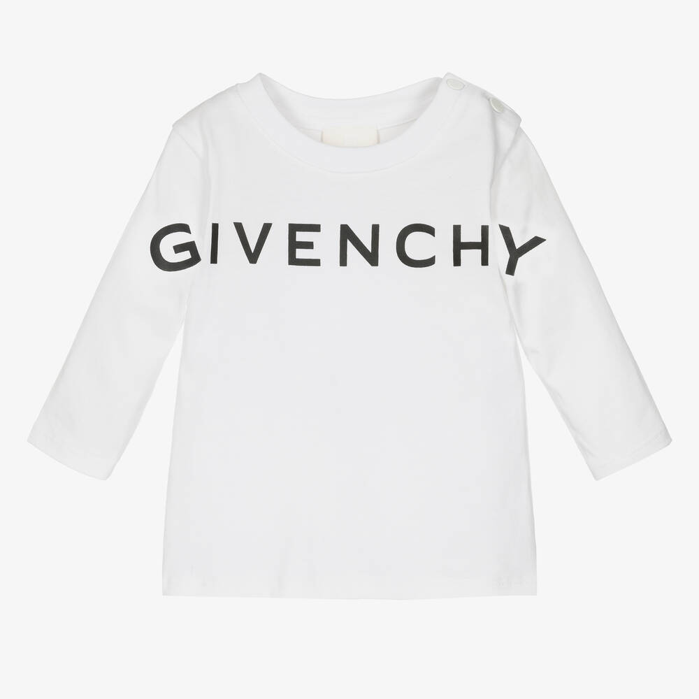 Givenchy - توب أطفال ولادي قطن لون أبيض | Childrensalon