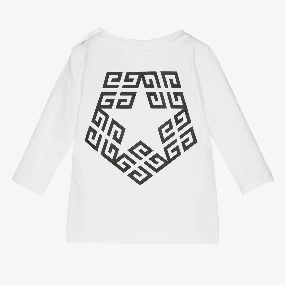 Givenchy Boys White 4G Star Cotton Top Childrensalon Outlet