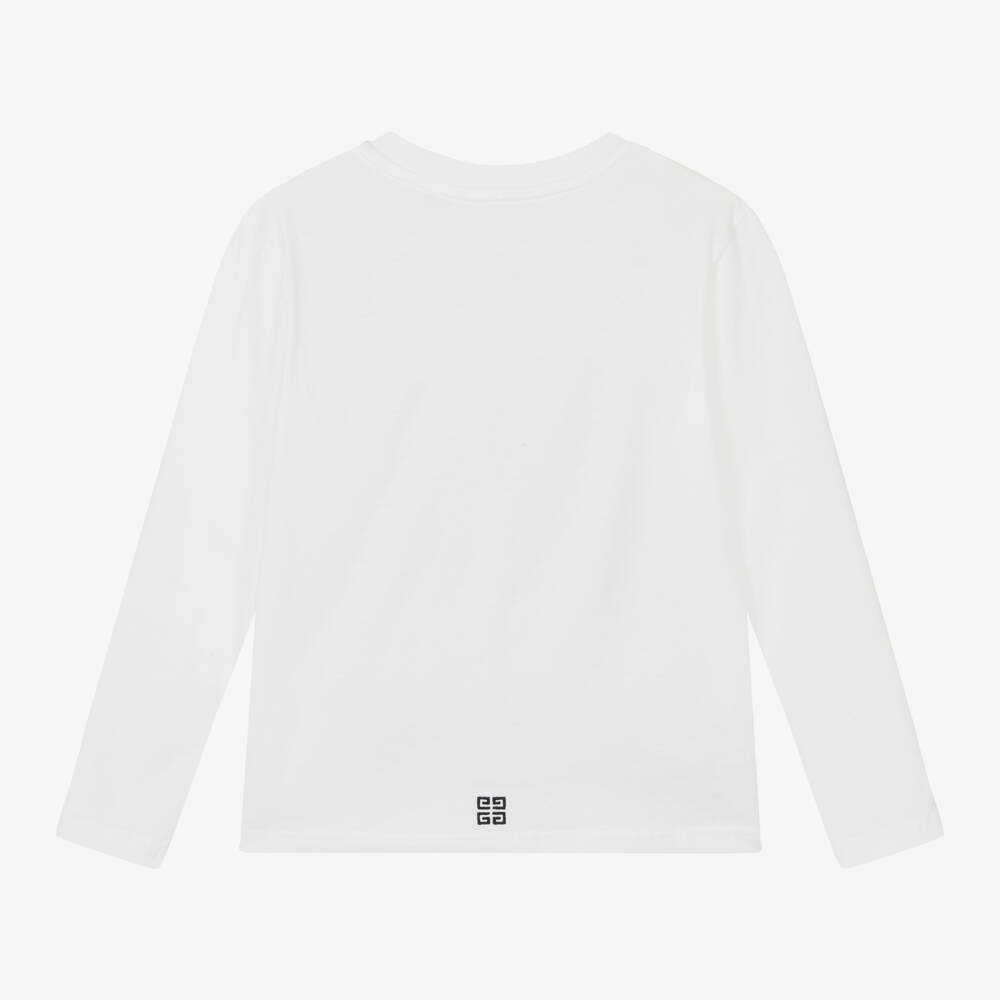 Givenchy-Boys White Cotton Graphic Tee | Childrensalon Outlet