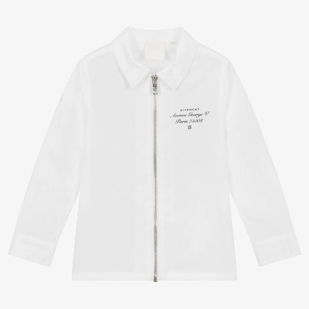 Givenchy - قميص قطن لون أبيض للأولاد | Childrensalon