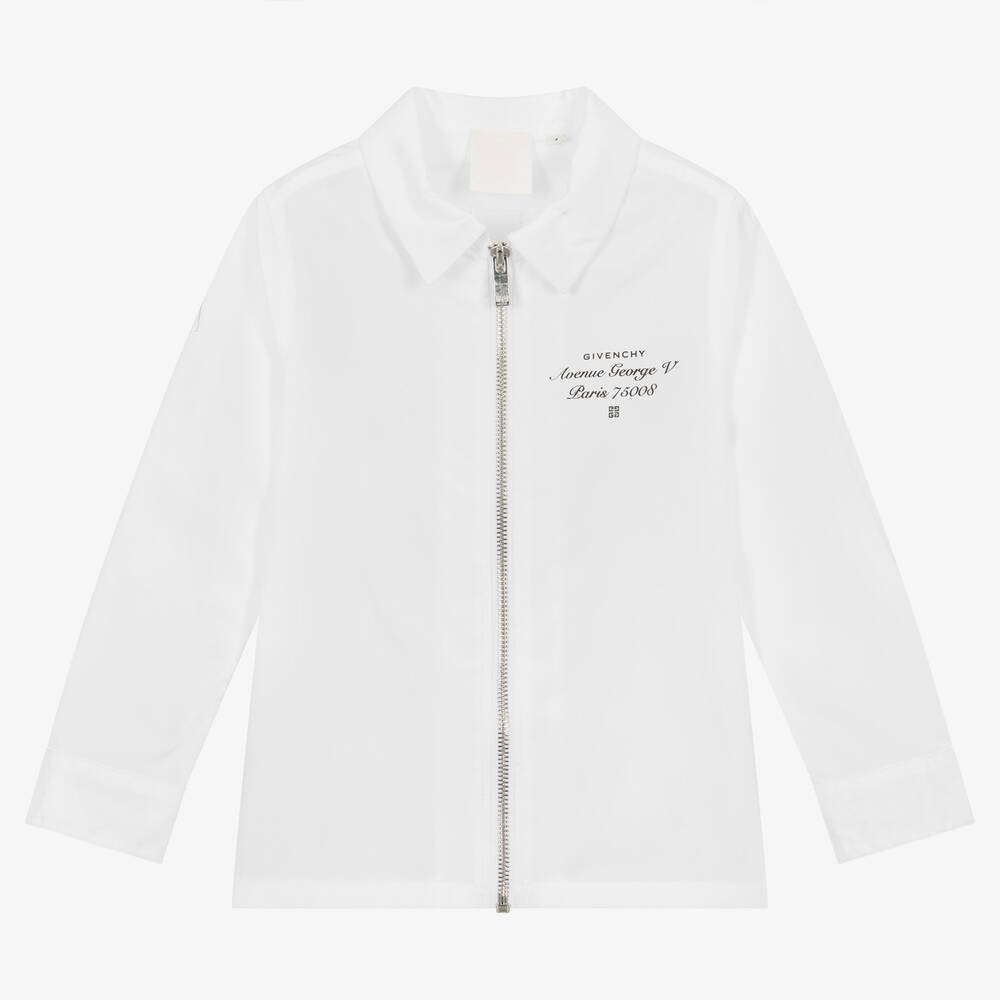 Chemise blanche en coton garcon