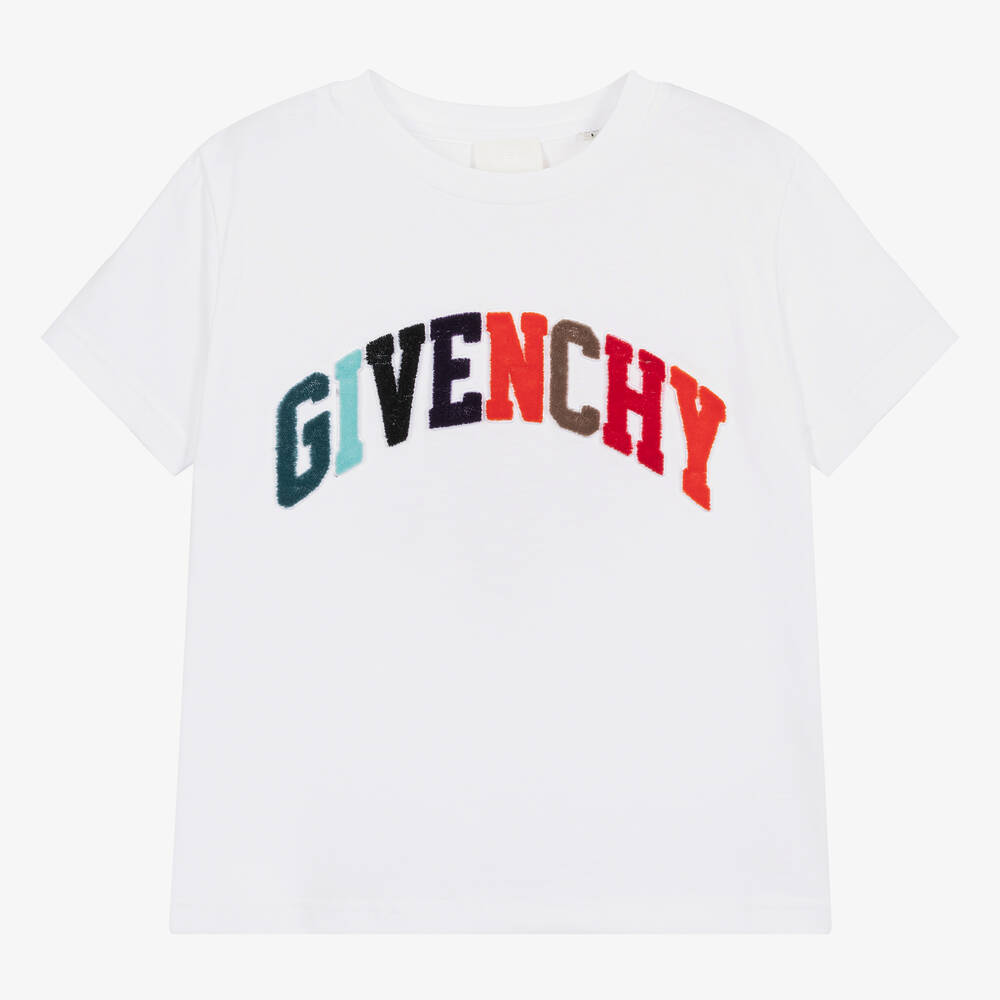 Givenchy - Boys White Cotton T-Shirt | Childrensalon