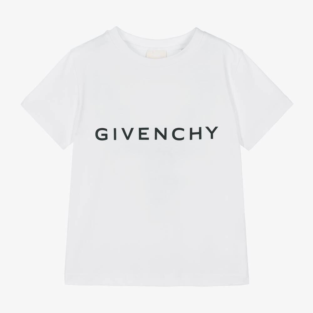 Givenchy-Boys White Cotton T-Shirt | Childrensalon Outlet