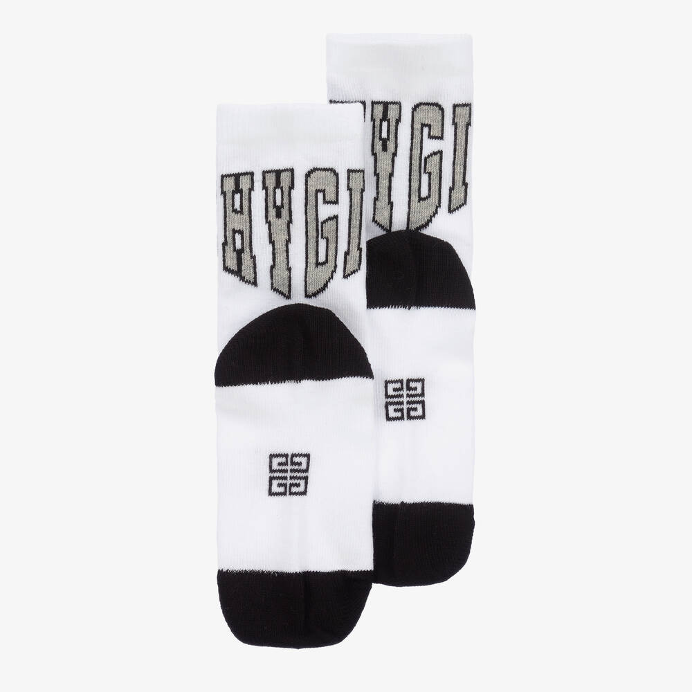 Givenchy - Boys White Cotton Varsity Ankle Socks