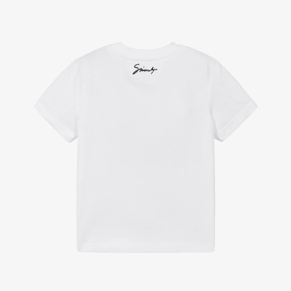 Givenchy-Boys White Cotton Varsity Logo T-Shirt | Childrensalon Outlet