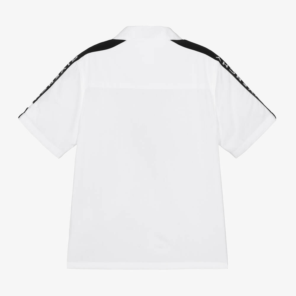 Givenchy-Boys White Cotton Zip-Up Shirt | Childrensalon Outlet