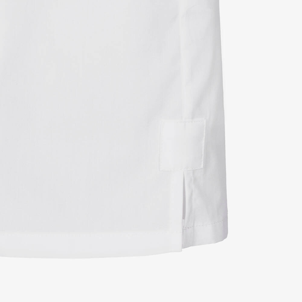Givenchy Boys White Cotton Zip Up Shirt