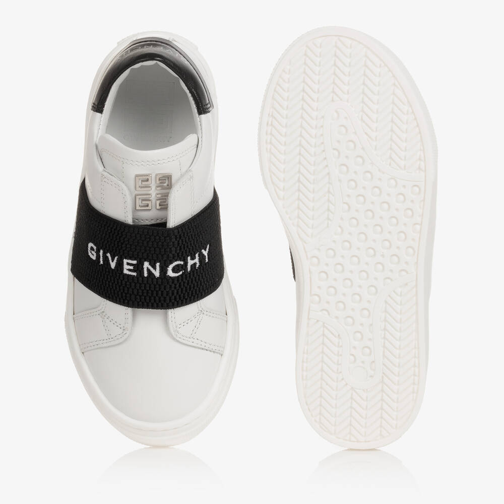 GIVENCHY Boys White Leather 4G Trainers