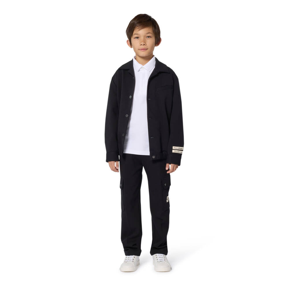 Givenchy-Boys White Monogram 72 Cotton Polo Shirt | Childrensalon Outlet