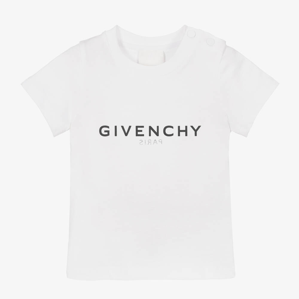 Givenchy Boys White Reverse Logo TShirt Childrensalon Outlet