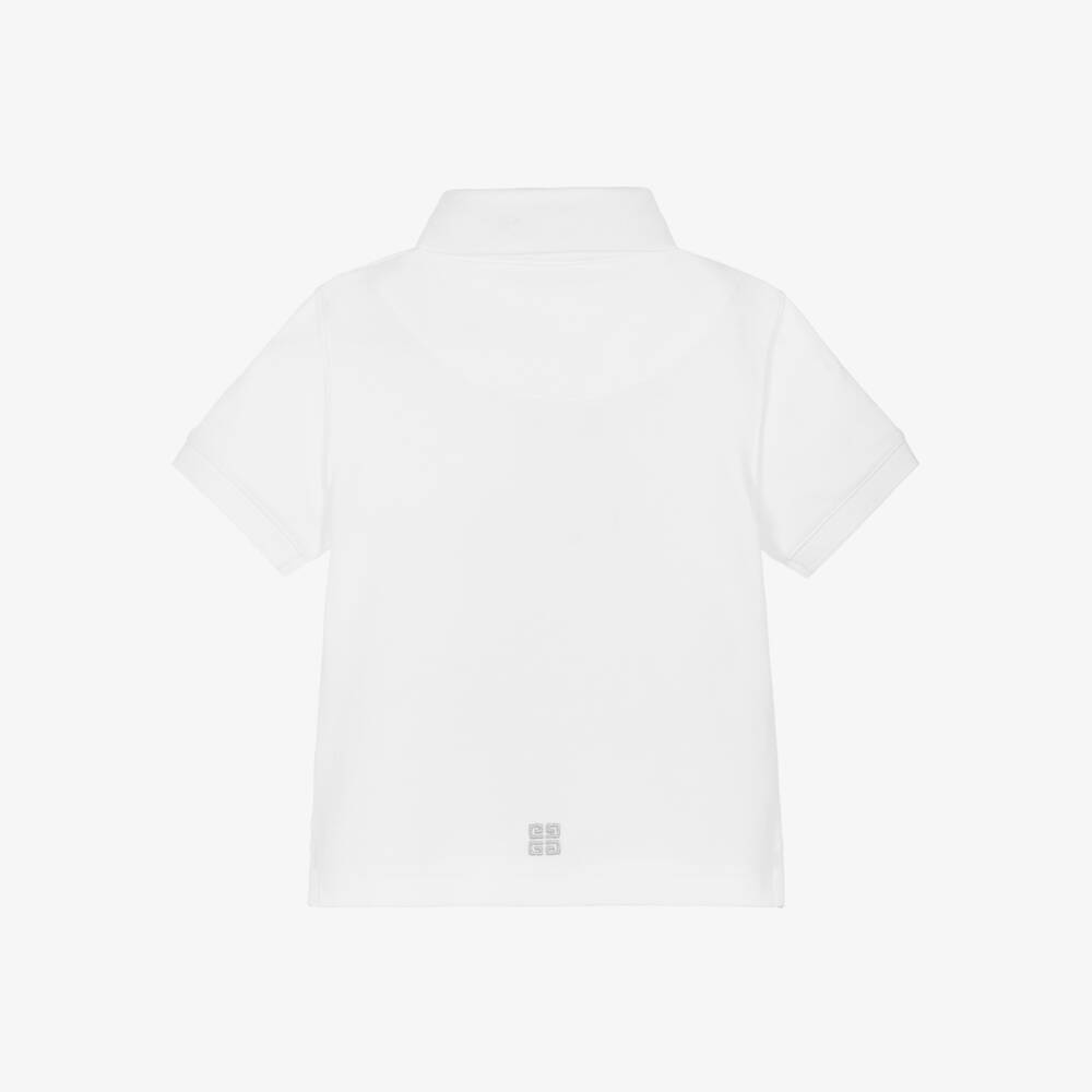 Givenchy-Boys White Scripted Polo Top | Childrensalon Outlet