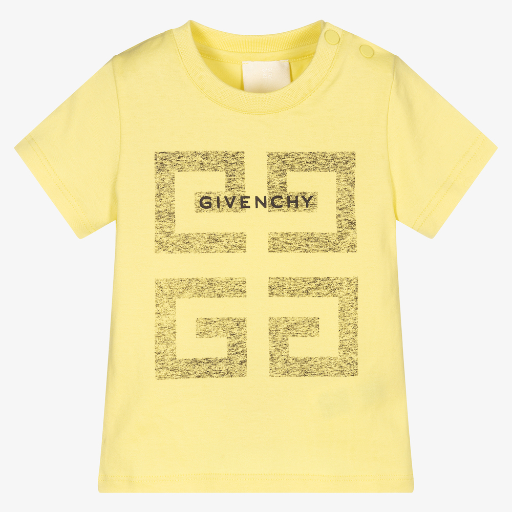 Givenchy - T-shirt jaune 4G Garçon | Childrensalon