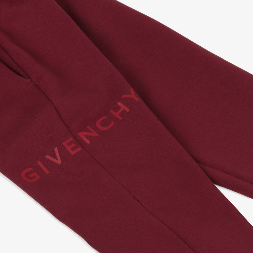 Givenchy-بنطلون رياضي قطني ممزوج بلون خمري | Childrensalon Outlet