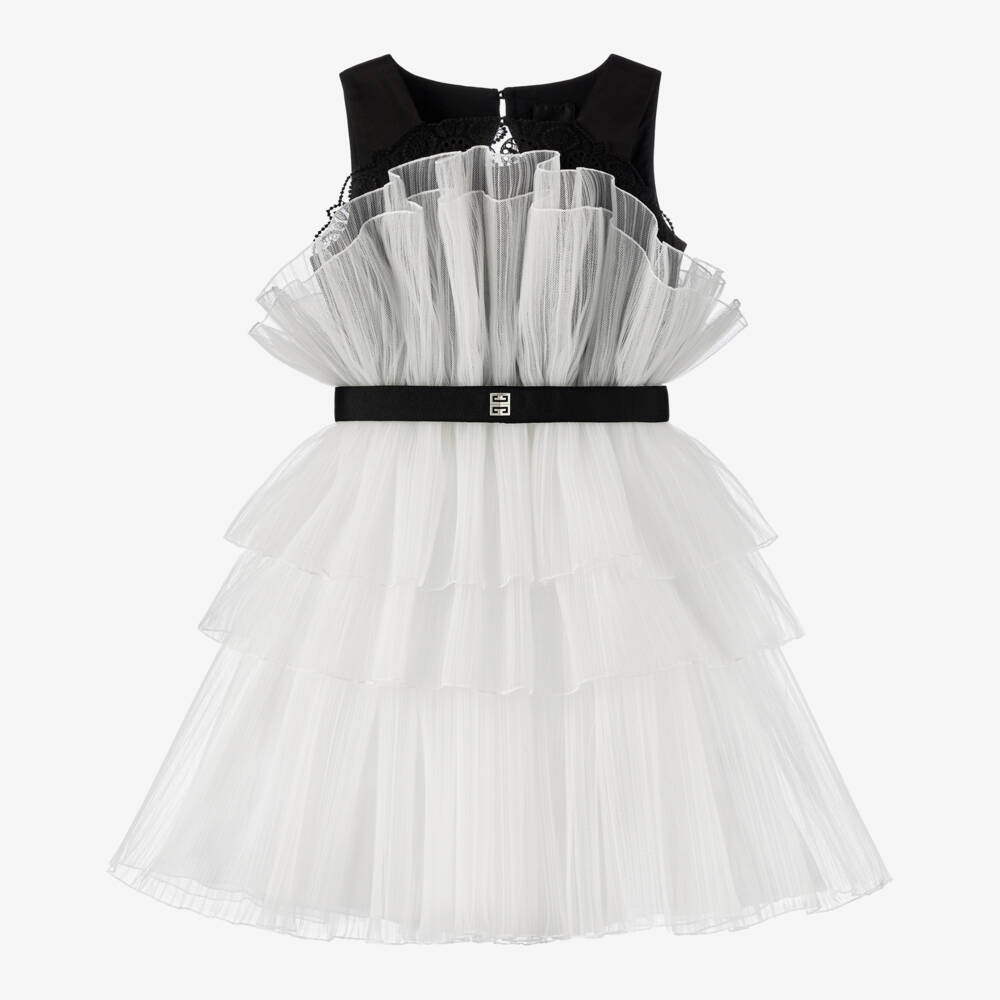 Givenchy-فستان تول أنيق للبنات مع كشكش | Childrensalon Outlet
