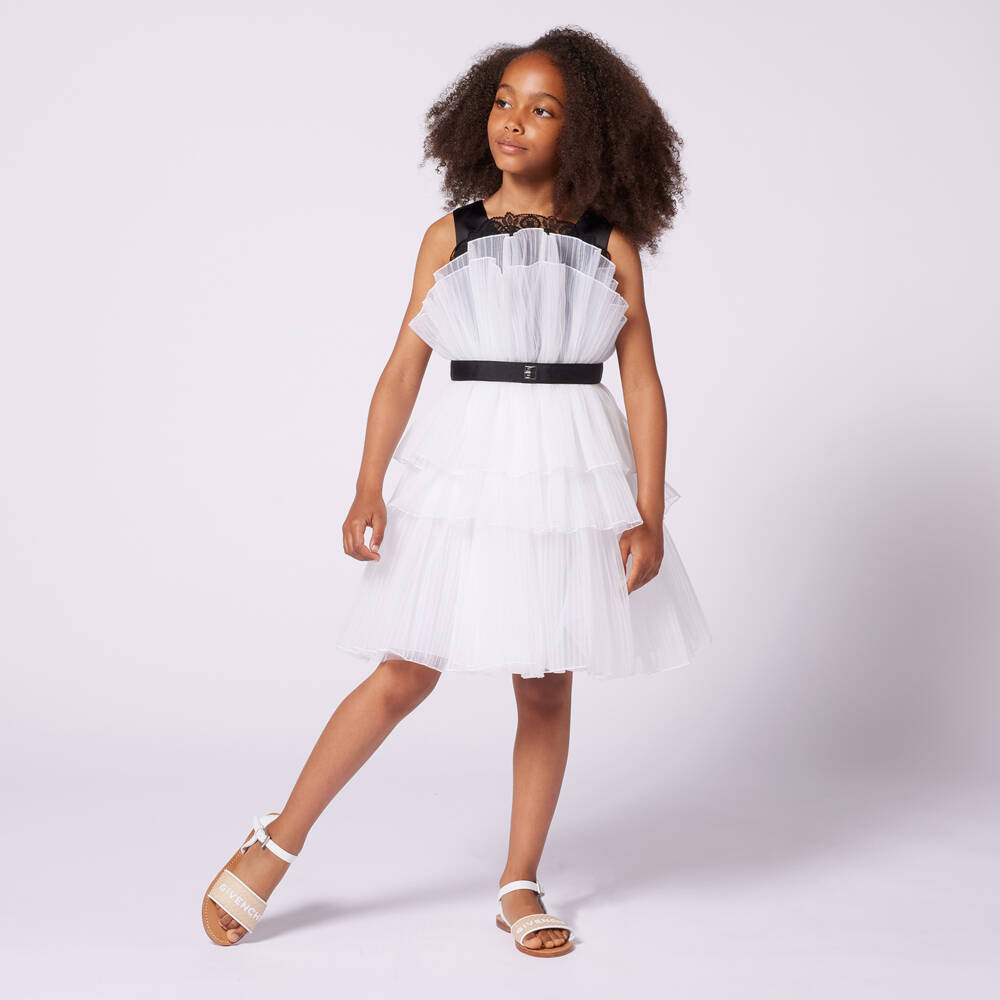 Givenchy-Elegant Girls Tulle Ruffle Dress | Childrensalon Outlet
