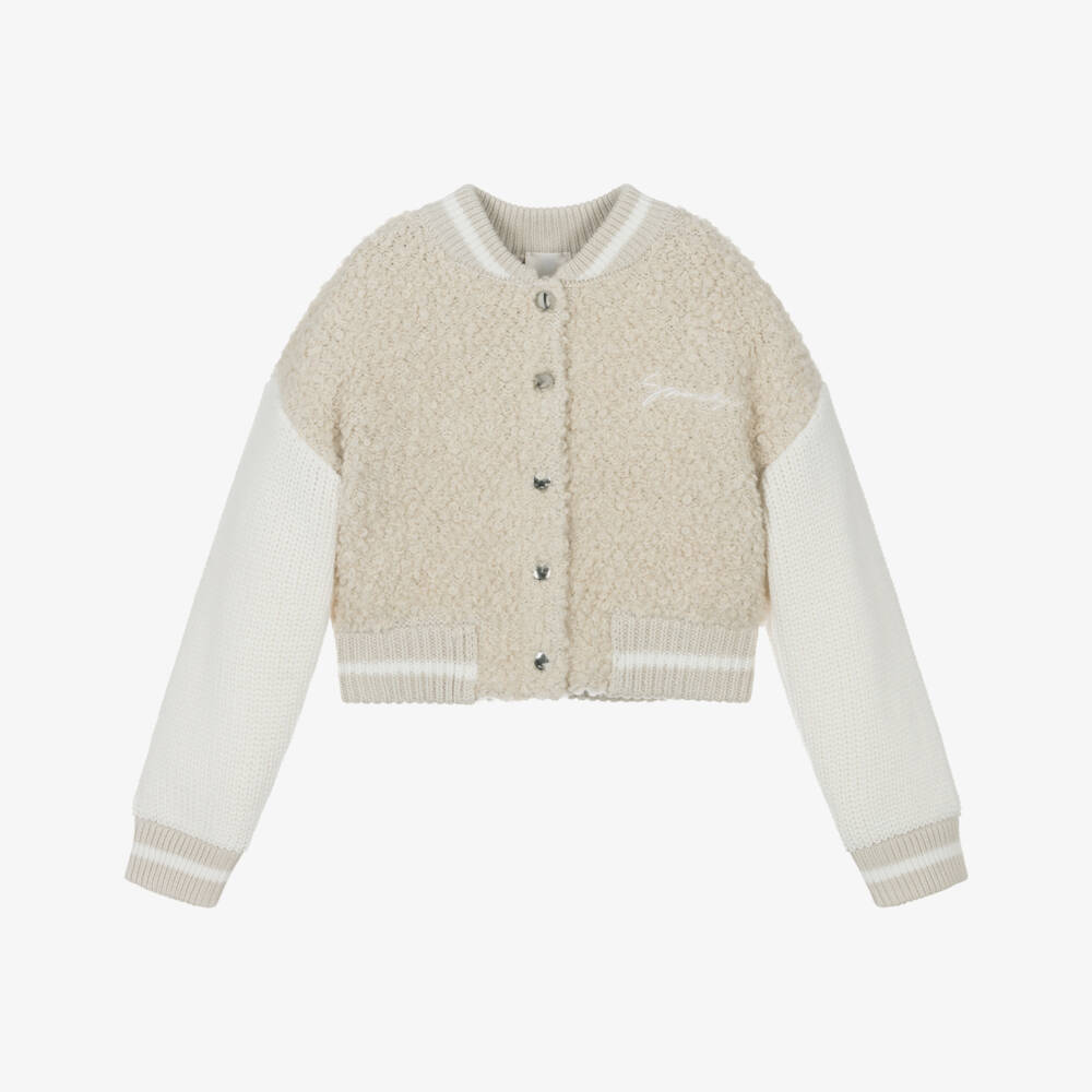 Givenchy-Кремовая шерпа куртка для девочек | Childrensalon Outlet