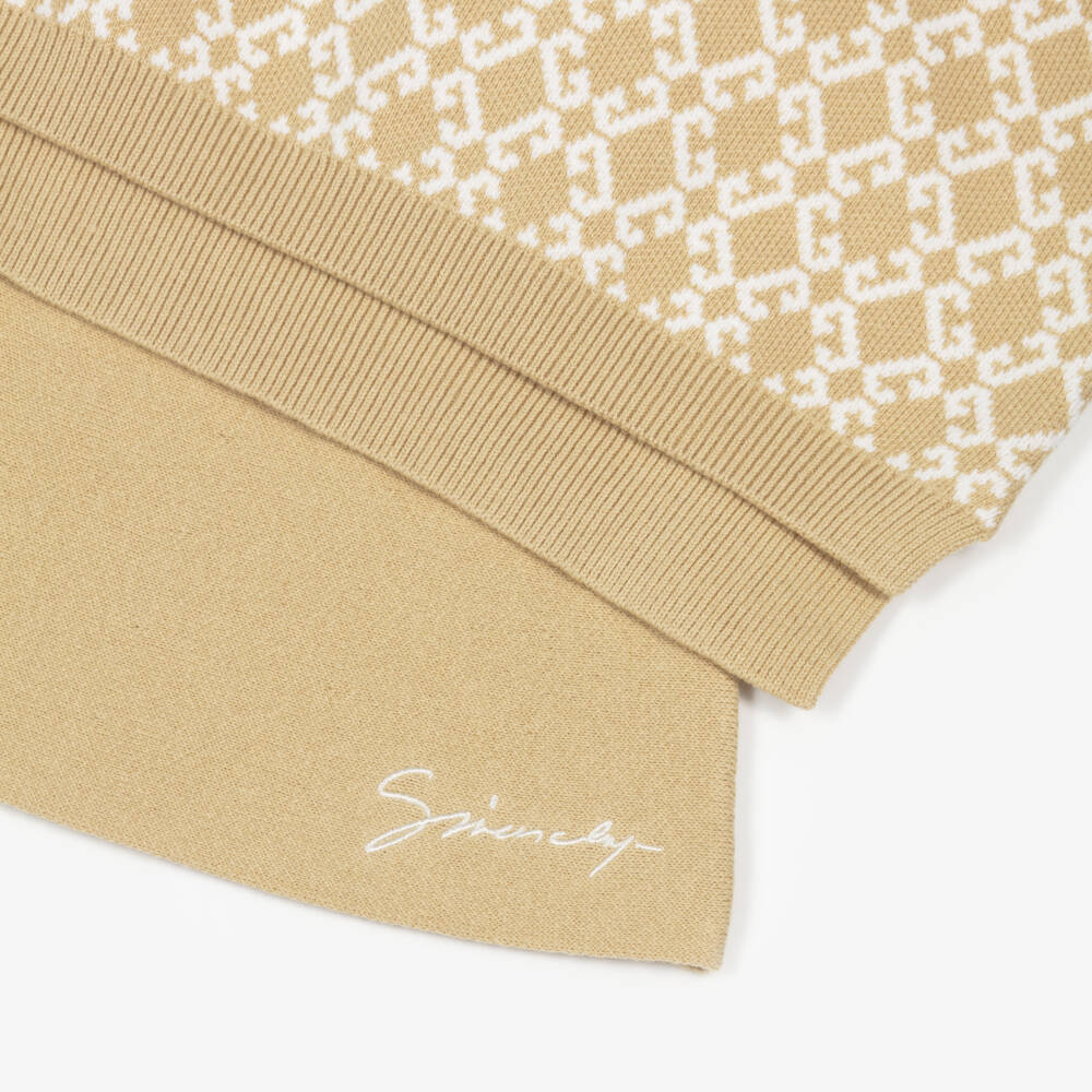 Givenchy-Бежевый вязаный жаккардовый комплект для девочек | Childrensalon Outlet