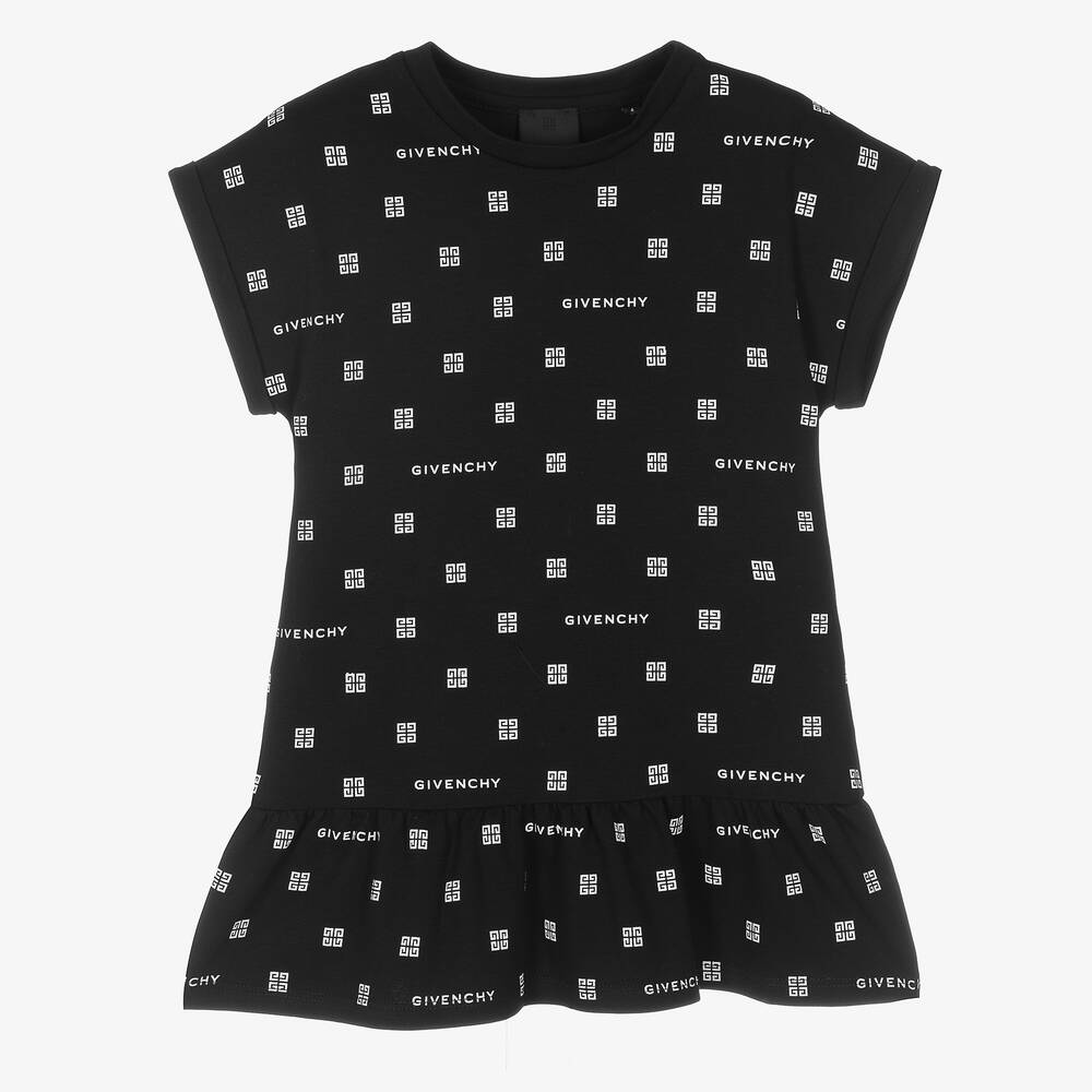 Givenchy - Robe noire 4G fille | Childrensalon