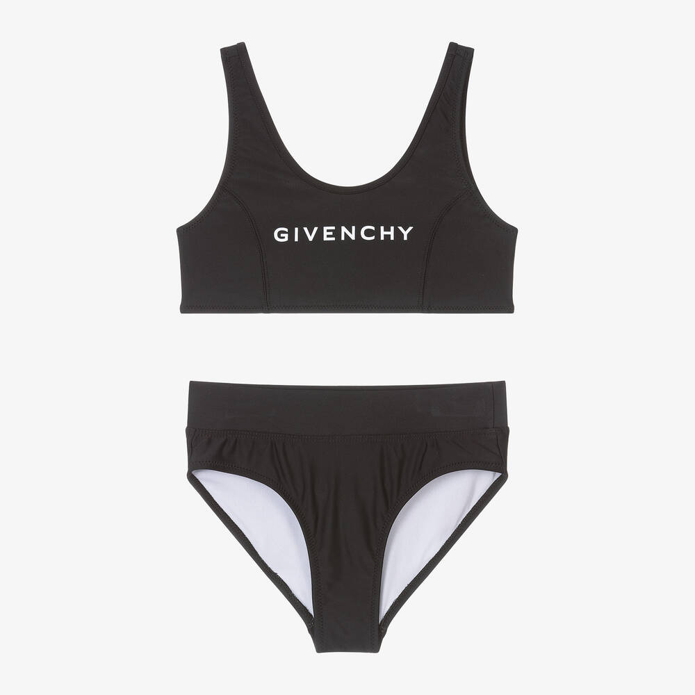 Givenchy-Girls Black 4G Print Bikini | Childrensalon Outlet