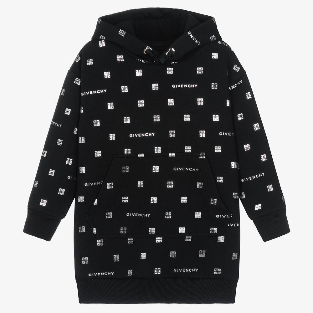 Givenchy - Girls Black Cotton 4G Dress | Childrensalon