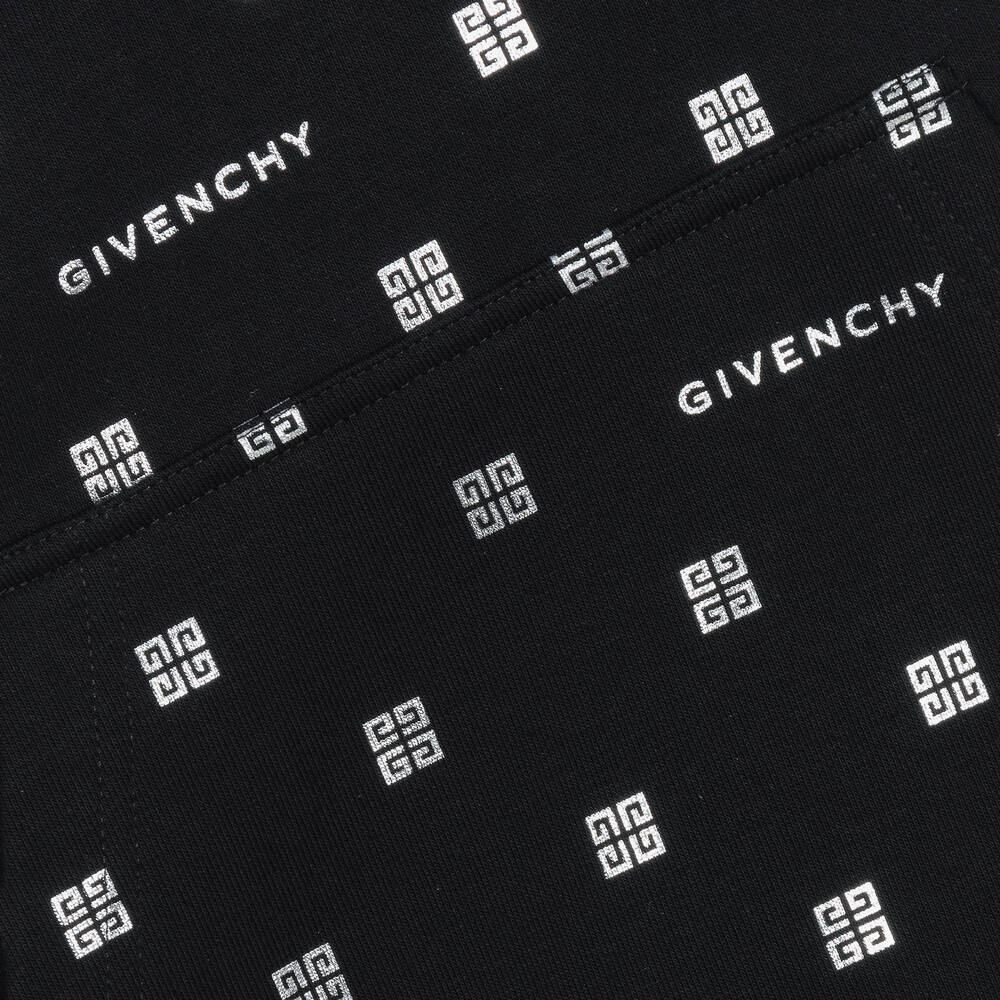 Givenchy-Черное хлопковое платье 4G для девочек | Childrensalon Outlet