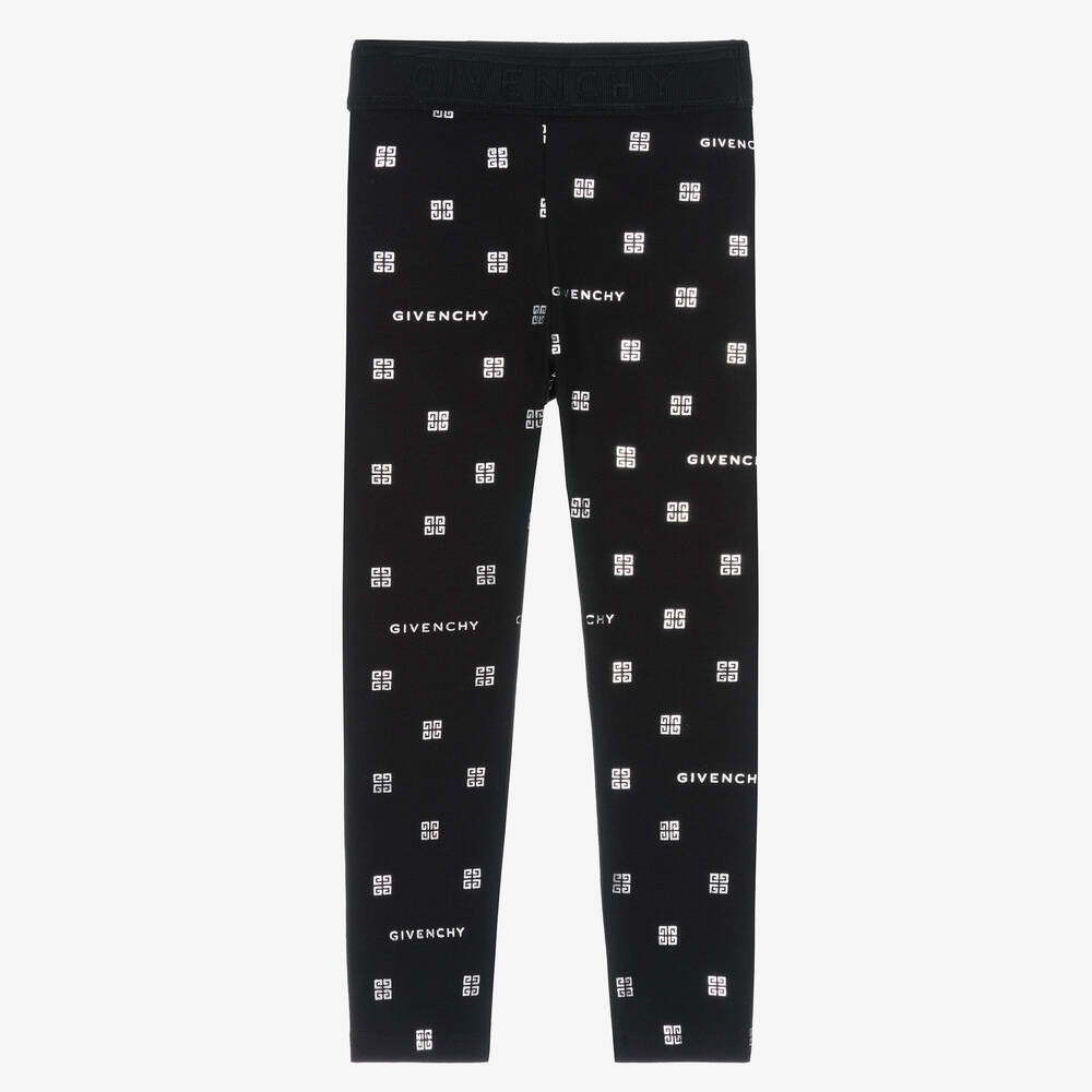 Givenchy - Schwarze 4G Baumwoll-Leggings | Childrensalon