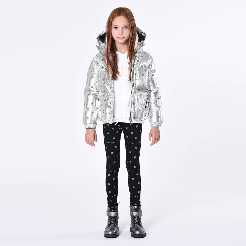 Givenchy-Черные хлопковые легинсы 4G для девочек | Childrensalon Outlet