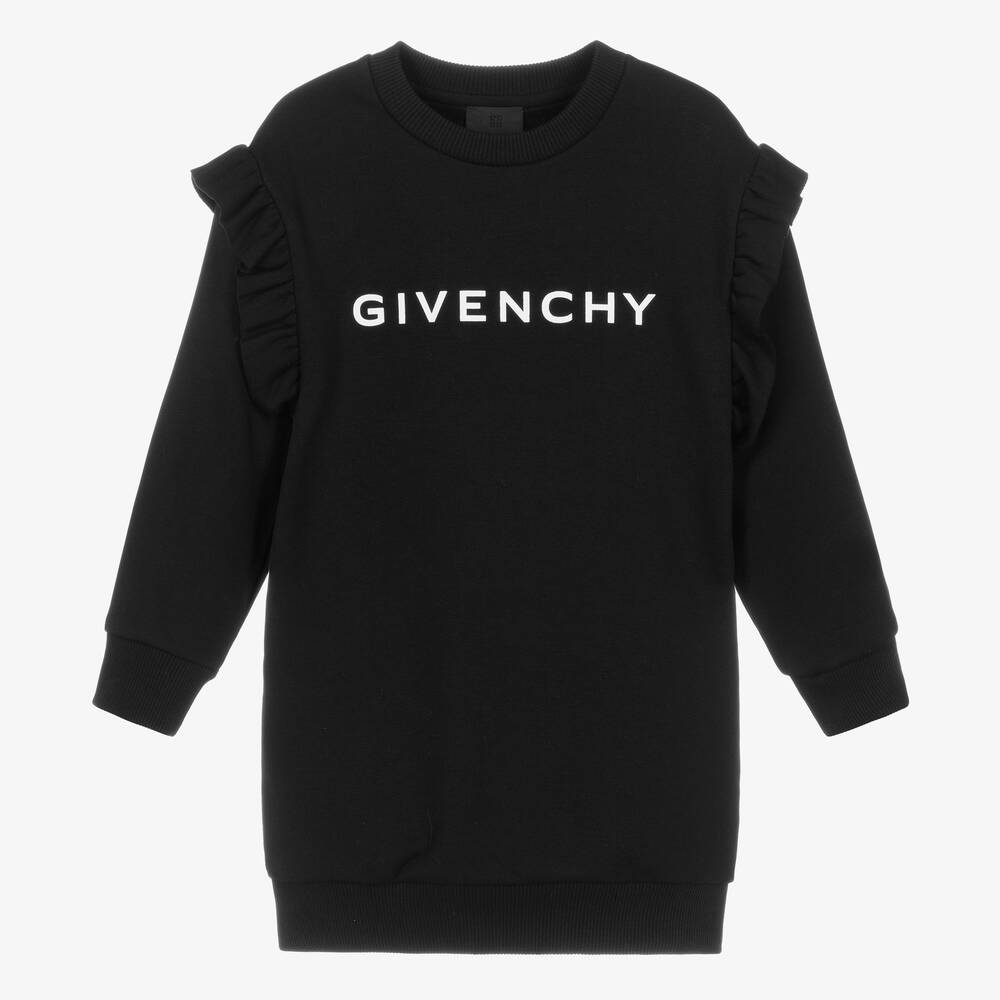 Givenchy - فستان سويتشيرت 4G قطن جيرسي أسود | Childrensalon