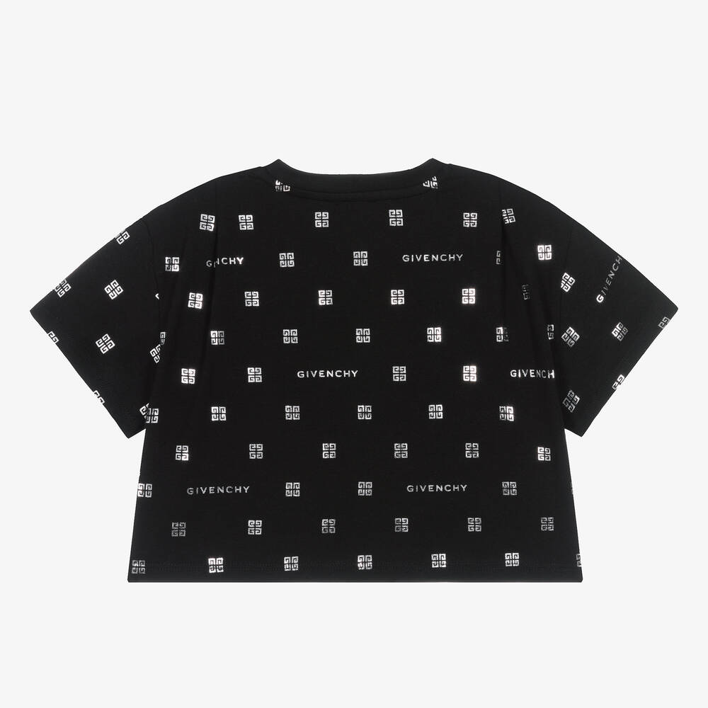 GIVENCHY Girls Black Cotton 4G T Shirt