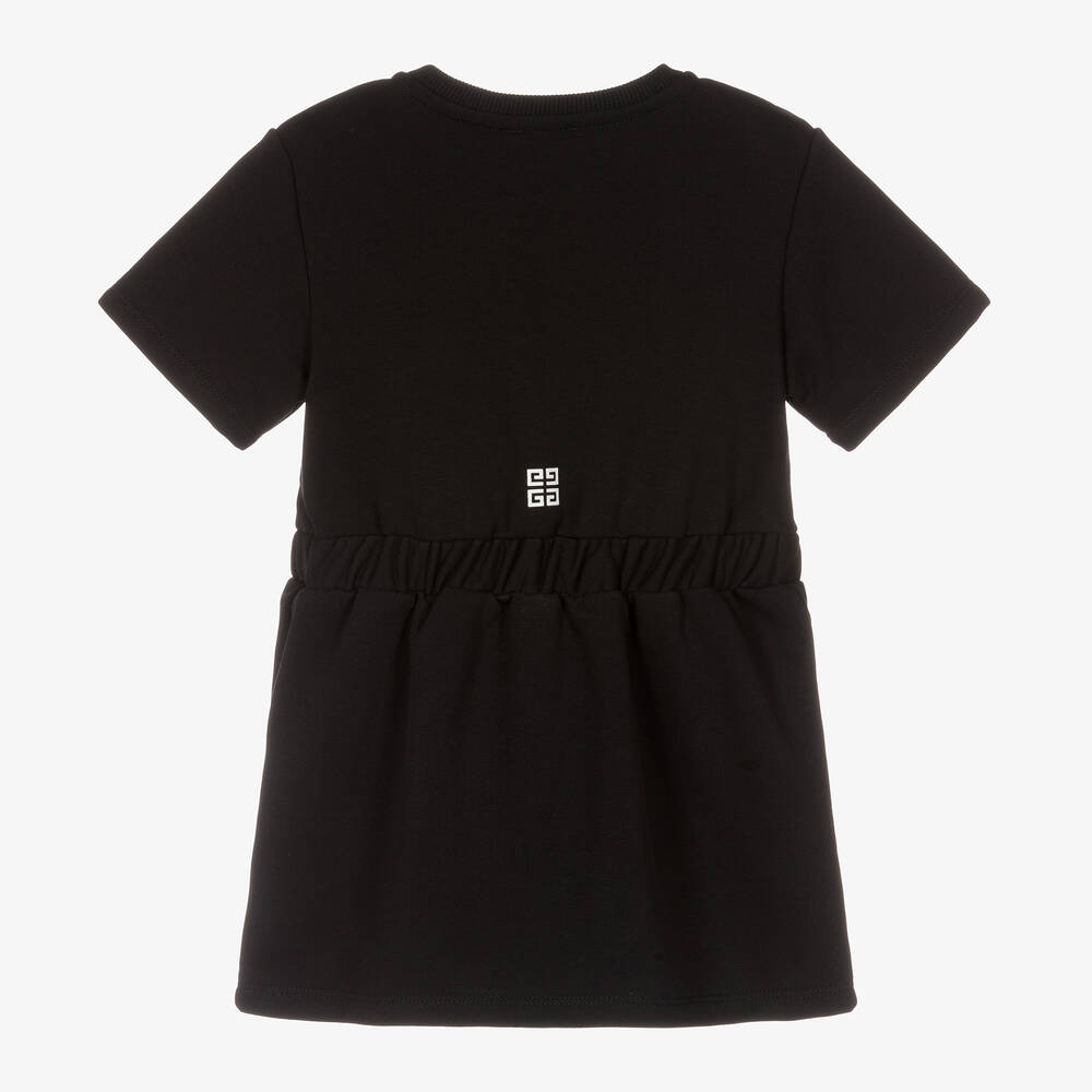 Givenchy-Girls Black Cotton Jersey Dress | Childrensalon Outlet