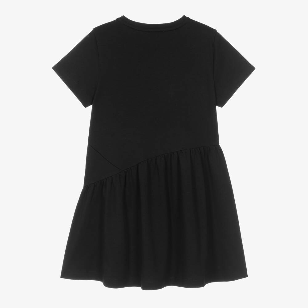 Givenchy-Girls Black Cotton Jersey Dress | Childrensalon Outlet