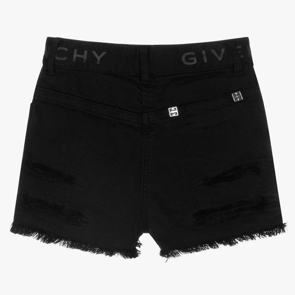 جيفنشي-شورت قطن لون أسود للبنات | Childrensalon Outlet