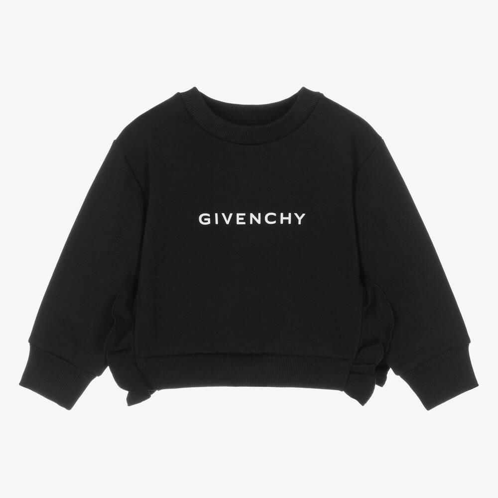 Givenchy - Sweat noir en coton Fille | Childrensalon